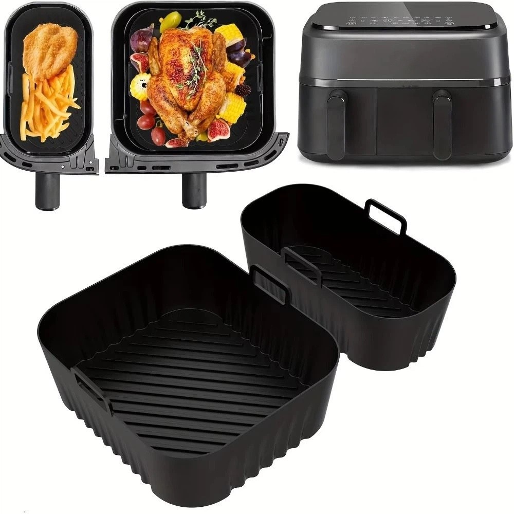 Air Fryer Silicone Pot Liner - Moule en silicone rectangulaire antiadhésif réutilisable