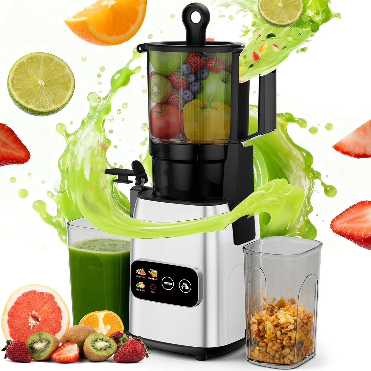 Electric Slow Juicer Cold Press - Extracteur de jus à pression à