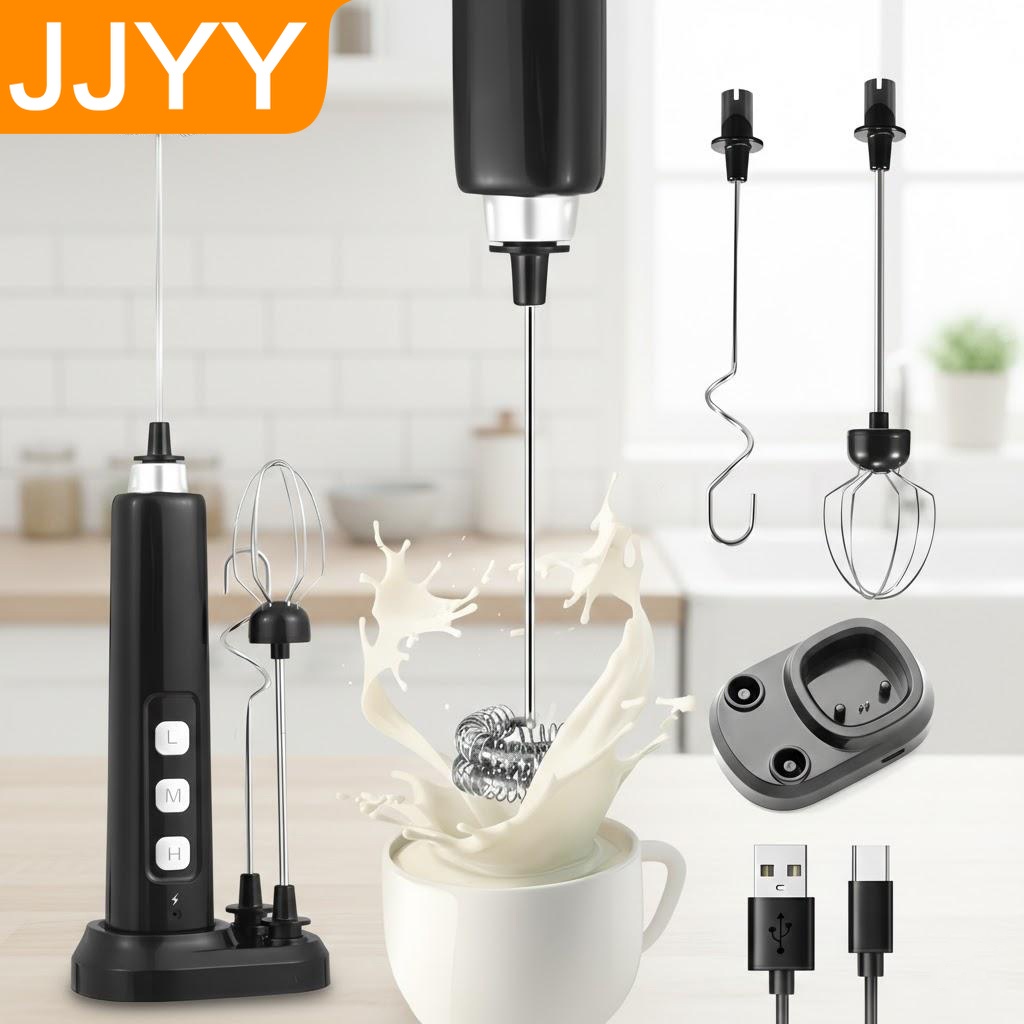 Electric Milk Frother Handheld - Mousseur à lait portatif rechargeable par