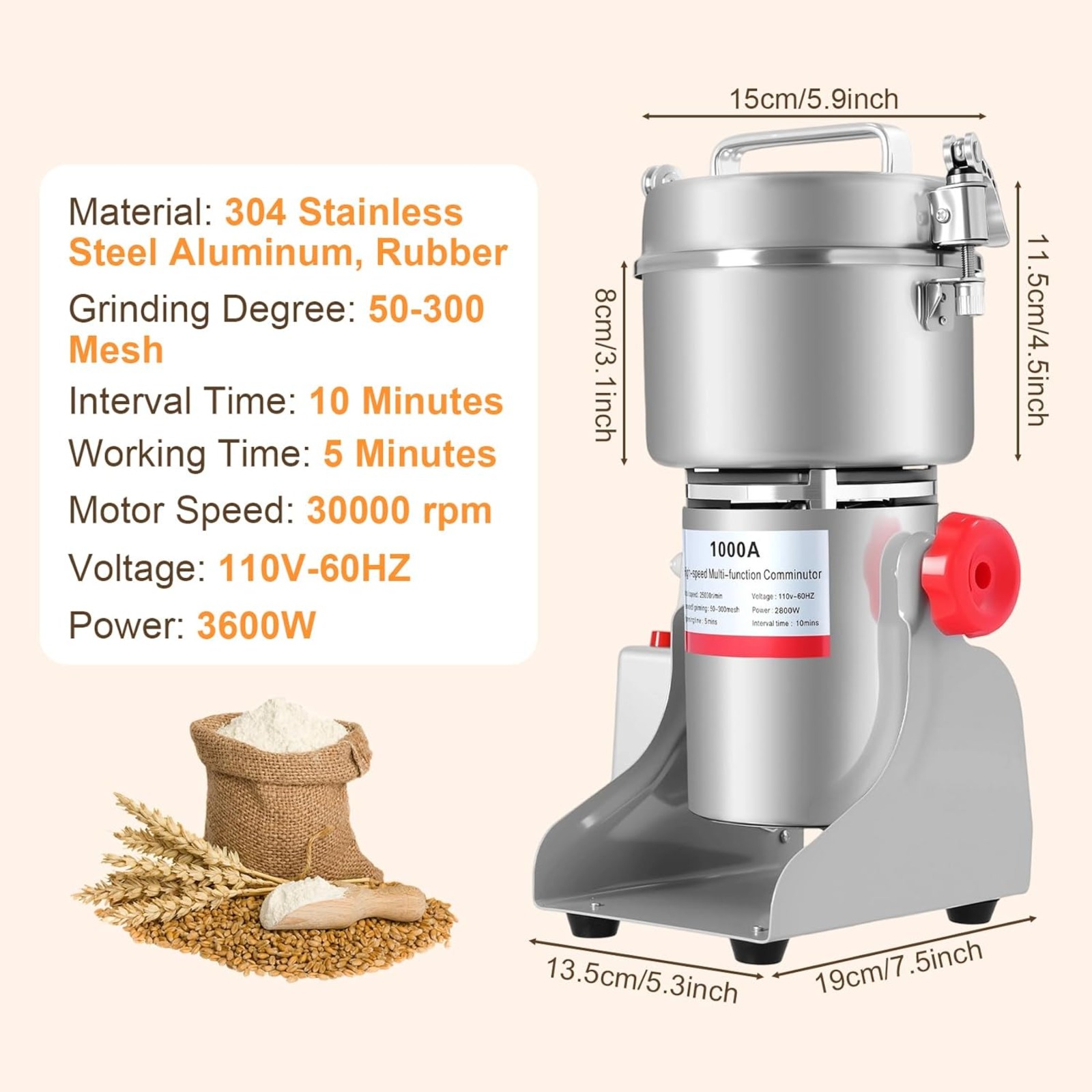 Moulin à grains électrique com - Coffee Bean Grinder Electric avis et prix
